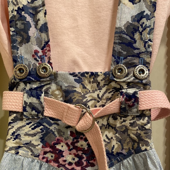 Cotton Denim Jumper with Split Skirt Bottom - Picture 3 of 5